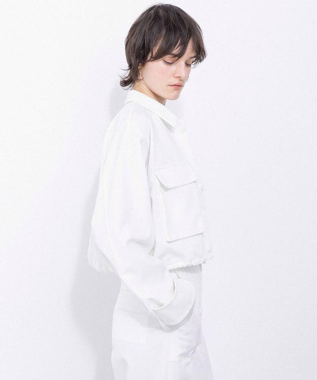 NAVE 【Nave・セットアップ可/洗える/撥水】スパンツイル ショートジャケット ホワイト系