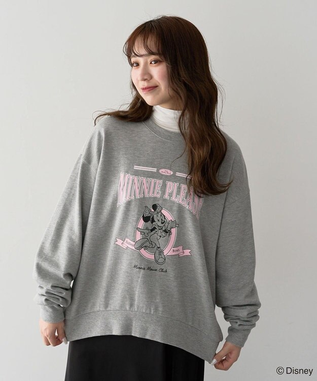 Green Parks ミッキー＆フレンズ／ラウンドヘム裏毛プルオーバー Gray Mixture