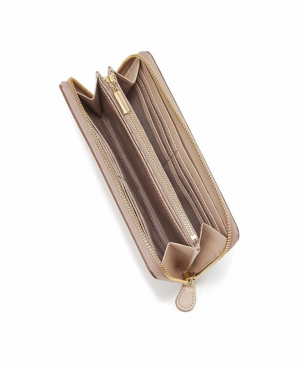 TOPKAPI 【TOPKAPI】角シボ型押し・ ラウンド 長財布 COLORATO コロラート グレージュ