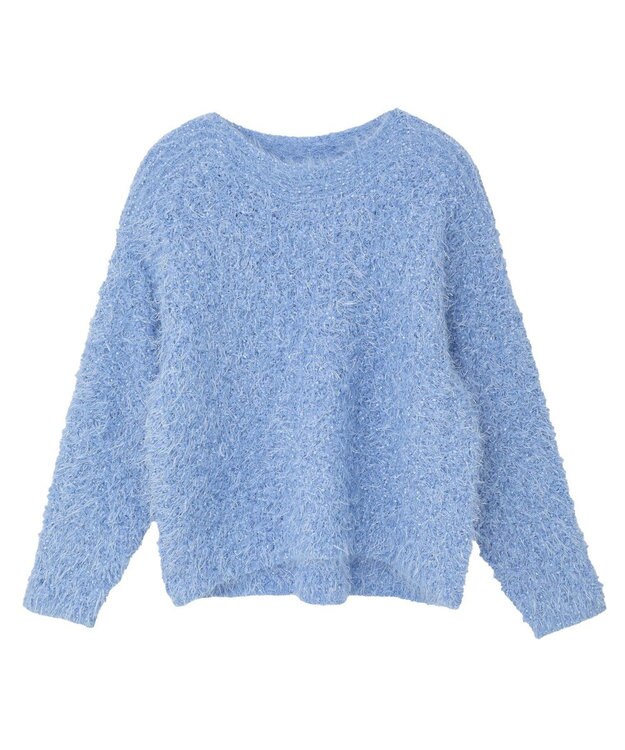 YECCA VECCA フェザーモールニット Blue