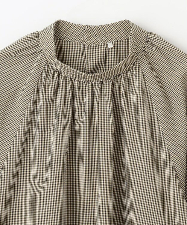 ANY 【速乾/UVカット/抗菌防臭/手洗い】エニィファンクションボリューム袖ブラウス ガンクラブチェック