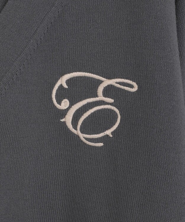 earth music&ecology ロゴ刺繍カーディガン Charcoal Gray