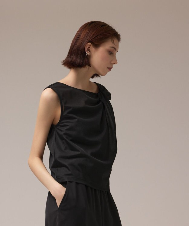 GRACE CONTINENTAL オーガンドレープトップ ブラック