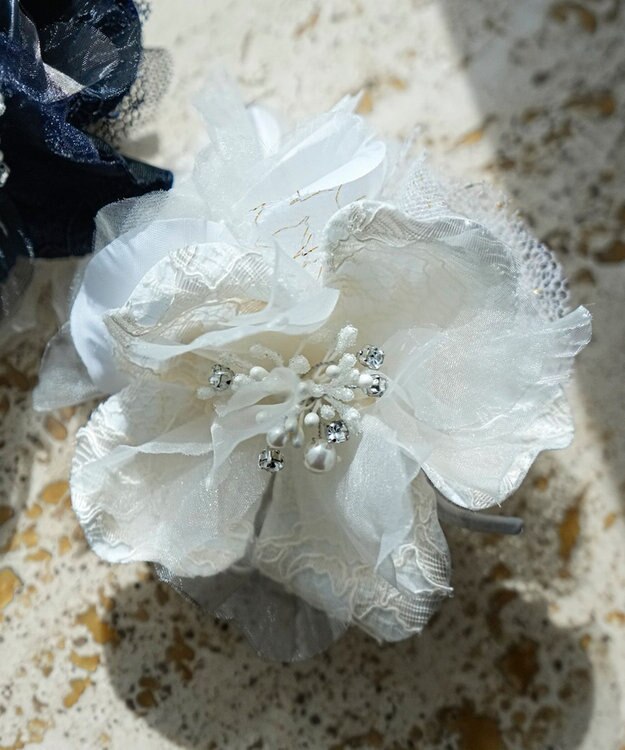 ANY SIS ツインレース コサージュ アイボリー系1