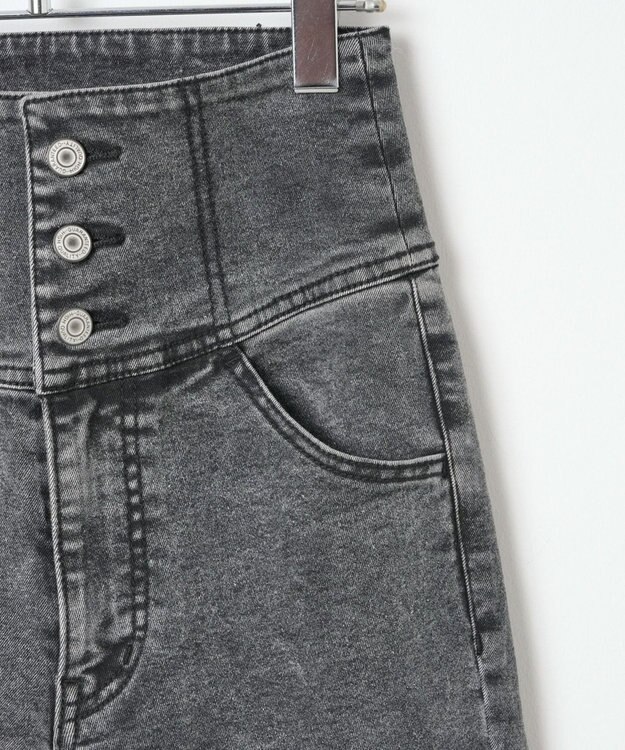 WEGO ハイウエストストレッチフレアデニムパンツ ブラックその他