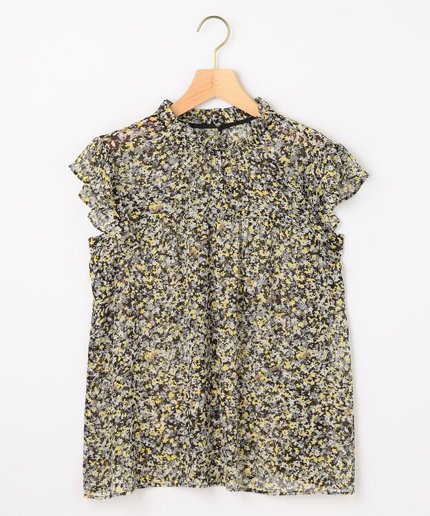 組曲 【先行予約】インプレッションフラワープリント フリルブラウス イエローフラワー系
