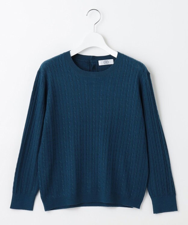 J.PRESS LADIES L 【洗える】KNIT BASIC クルーネック ニット グリーン系