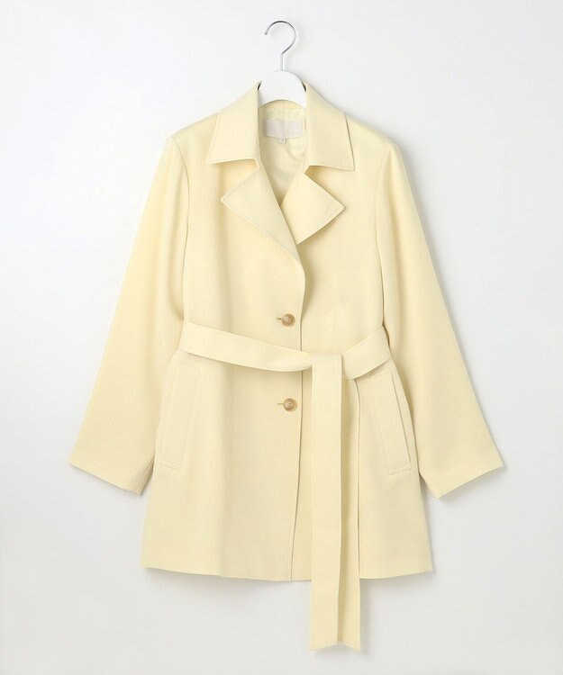 自由区 トロトレンチミドル丈 コート ライトイエロー系