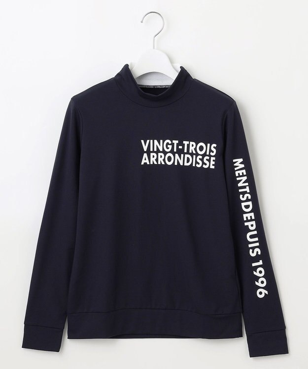 23区GOLF 【WOMEN】【吸水速乾/UVカット】スポーティ モックネックシャツ ネイビー系