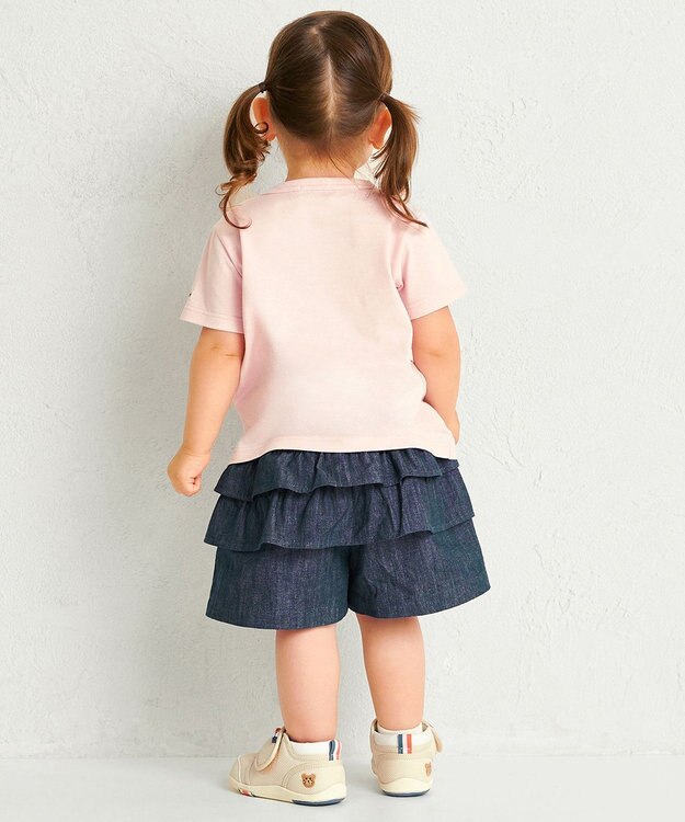 MIKI HOUSE HOT BISCUITS 【70-120cm】【Everyday Series】ワンポイント 半袖Tシャツ チェリーピンク