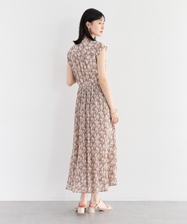 YECCA VECCA 花柄プリーツワンピース Beige