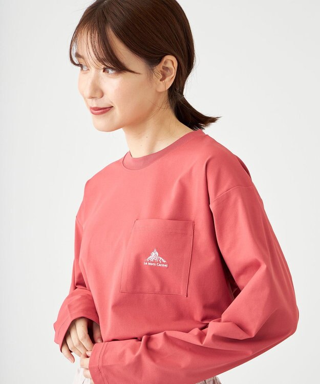 SHARE PARK LADIES 【UVカット・吸水速乾・ストレッチ・軽量 】刺繍ポケットＴシャツ（S・Mサイズ） レッド系