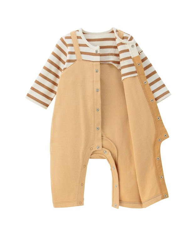 MIKI HOUSE HOT BISCUITS カバーオール＆ローカットソックスギフトセット【BOX付き】 ベージュ