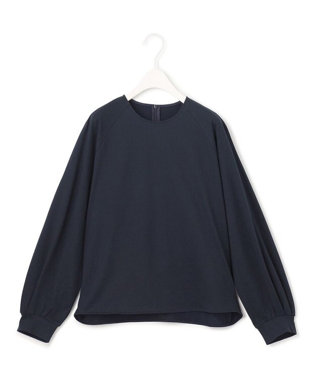 ICB 【接触冷感・UVケア・洗える】コンフォートプレーティング パフスリーブカットソー ネイビー系