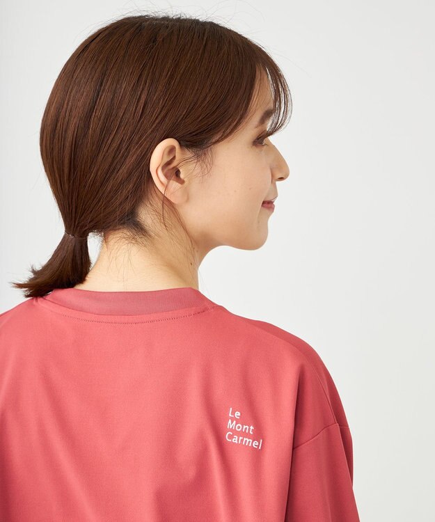 SHARE PARK LADIES 【UVカット・吸水速乾・ストレッチ・軽量 】刺繍ポケットＴシャツ（S・Mサイズ） レッド系