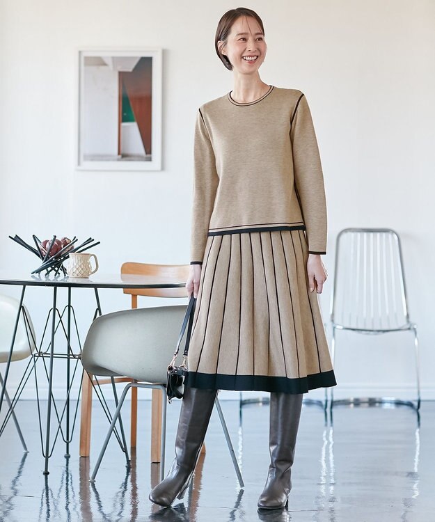 自由区 【ご好評につきWEBのみ新色追加/洗える/マルチウェイ】リバーシブルニット セットアップ ブラック系2