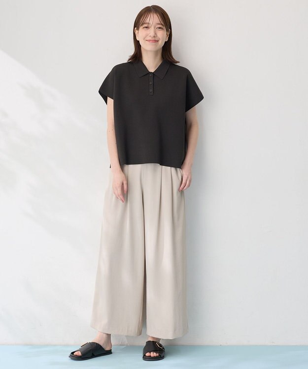 ANY L 【新色追加/吸水速乾/イージーケア/UVカット/接触冷感】さらさらDRYパンツ ベージュ