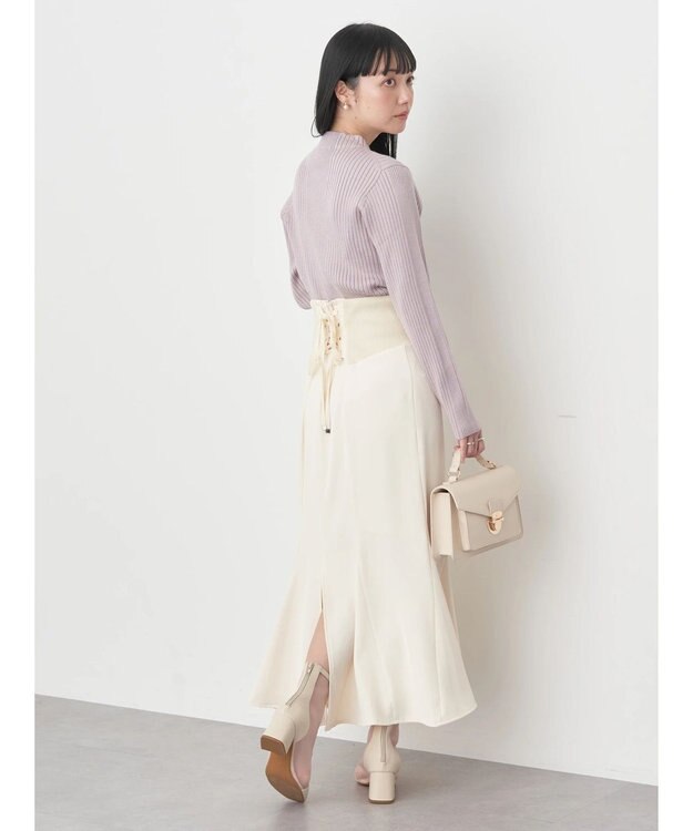 earth music&ecology 切り替えリブニットプルオーバー Pink Beige