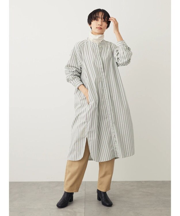 AMERICAN HOLIC バンドカラーシャツワンピース Green