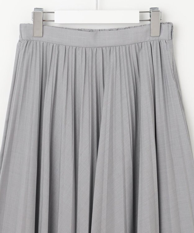 J.PRESS LADIES 【洗える】50Sブロード プリーツ スカート ライトグレー系