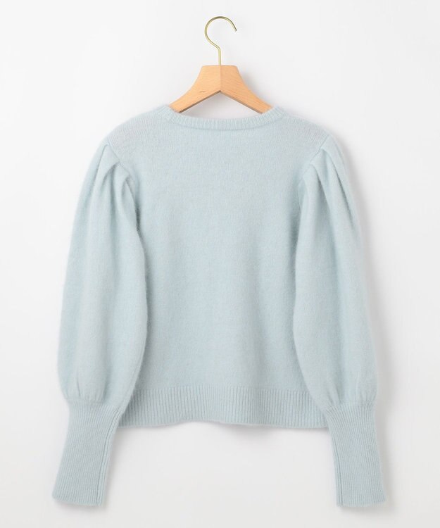 組曲 L 【WEB限定】フラッフィーファー パフスリーブニット サックスブルー系