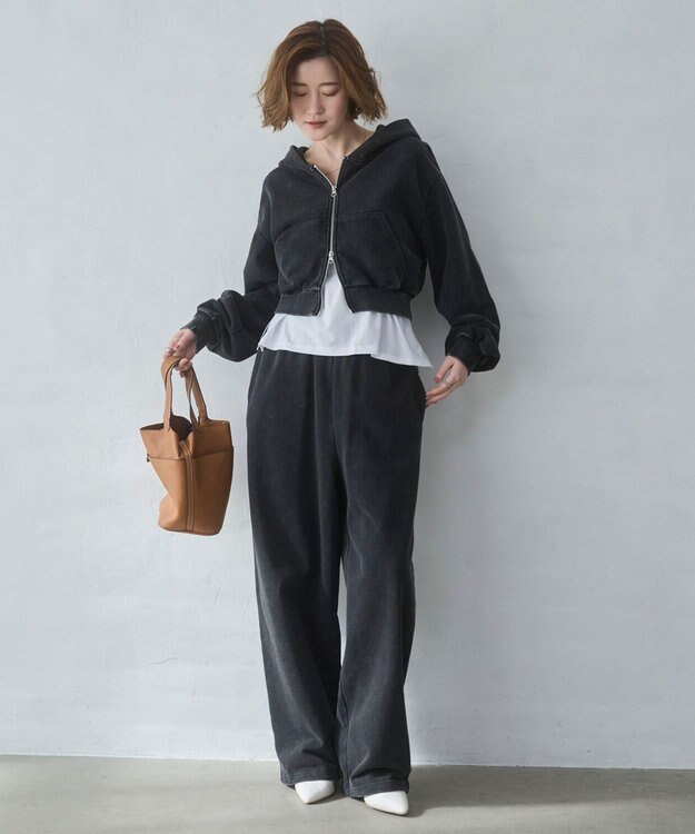 WEGO ショートZIPパーカー スミクロ