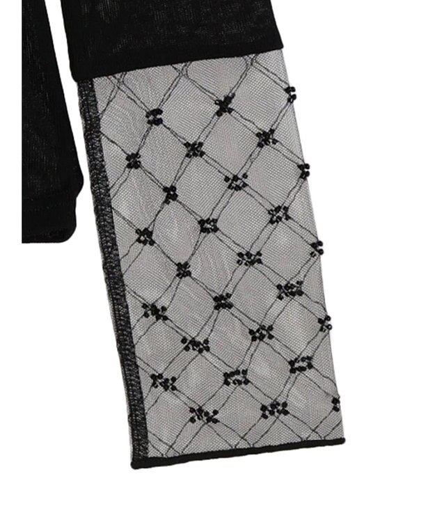 earth music&ecology チュールビジュープルオーバー Black