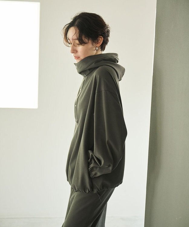 #Newans 【洗濯機可能】フ―ディーアノラック チャコール