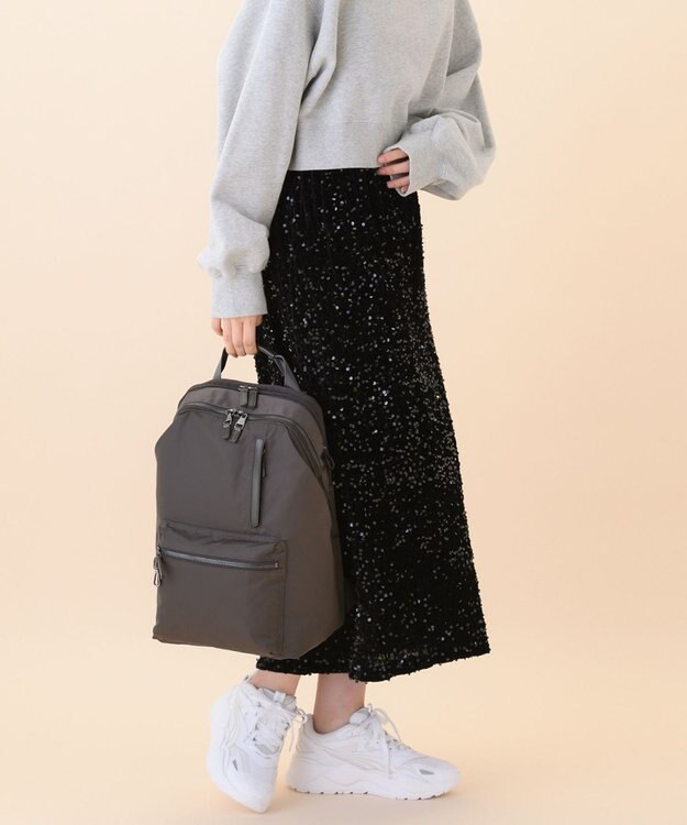 ACE BAGS & LUGGAGE 【雑誌掲載】W&.Day/Night ポッケス スリムリュック A4サイズ 13.3インチPC収納 15276 ダブルアンドデイナイト マザーズバッグ チャコールグレー