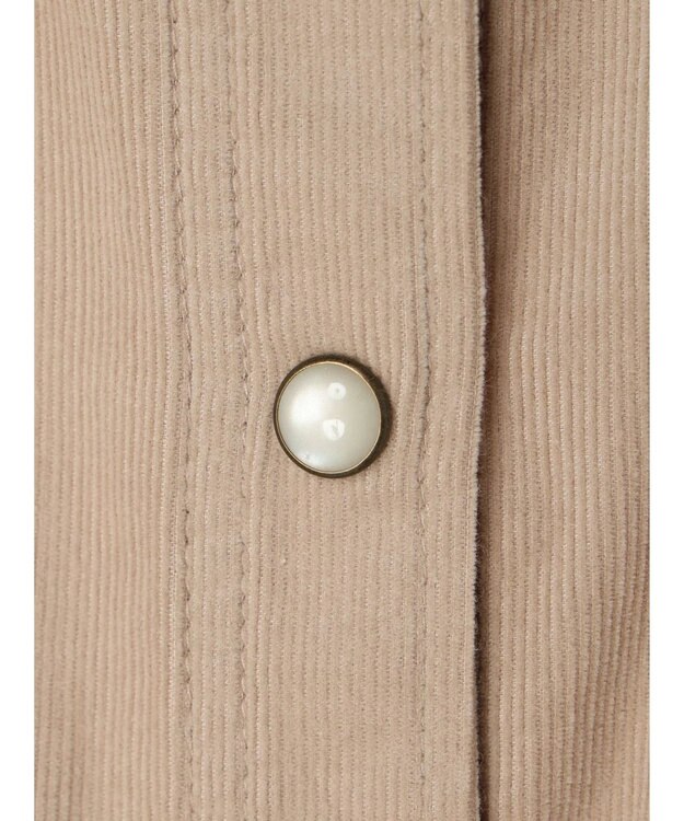 CRAFT STANDARD BOUTIQUE コーデュロイパールドット釦ワンピース Beige