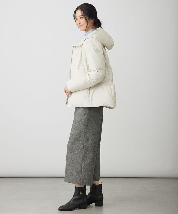 J.PRESS LADIES S 【洗える】タフタダウン ショート丈 コート アイボリー系