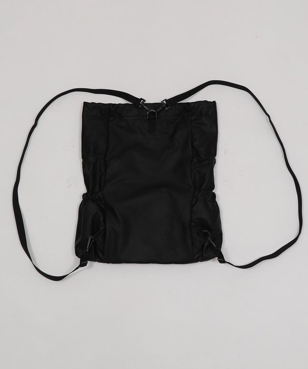 WEGO 【ユニセックス着用ITEM】2ポケットPUドロストナップサック ブラック