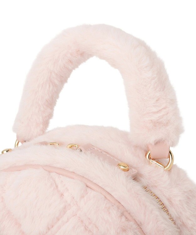 Maison de FLEUR フェイクファーパールリボンラウンドバッグ Pink