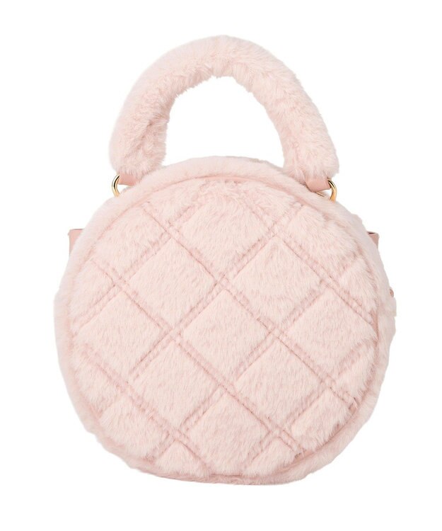 Maison de FLEUR フェイクファーパールリボンラウンドバッグ Pink