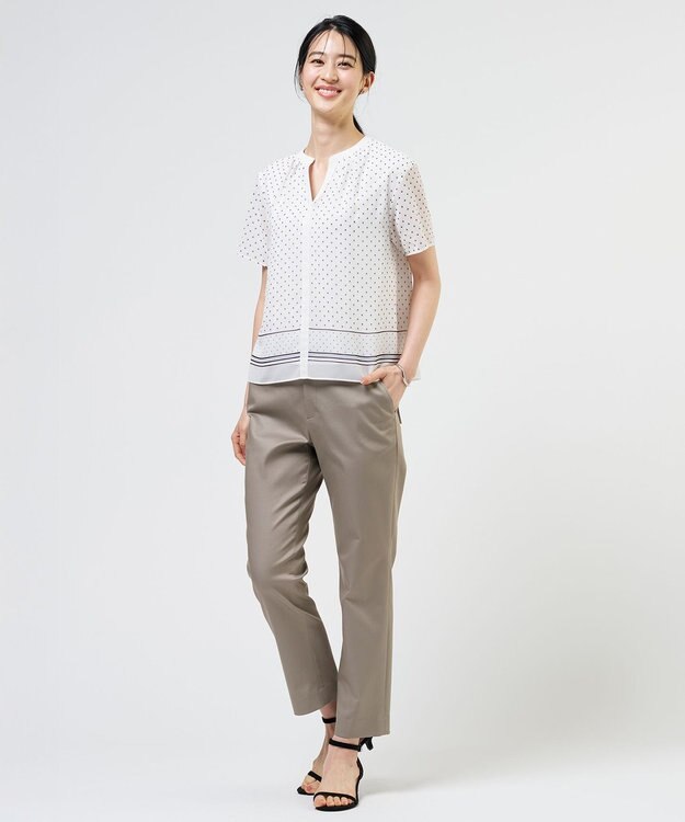 J.PRESS LADIES L パネルプリント スキッパー カットソー オフベース系5