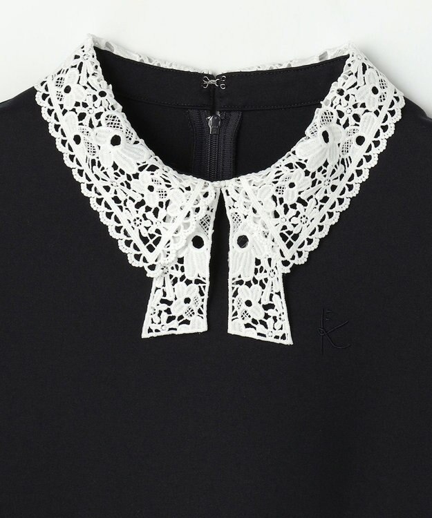 組曲 KIDS 【110-140㎝】 ドットジャガードワンピース＆ジャケットセット ネイビー