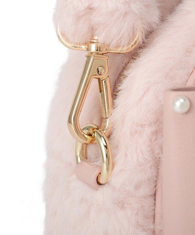 Maison de FLEUR フェイクファーパールリボンラウンドバッグ Pink
