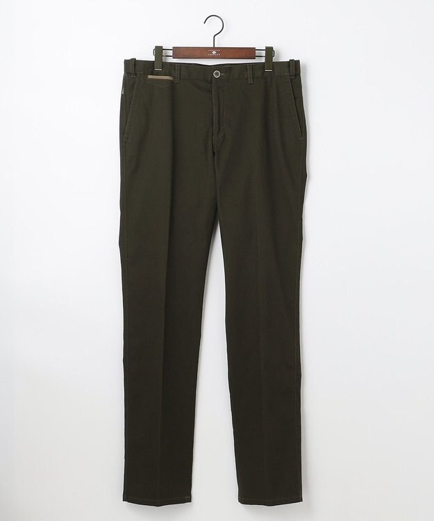 JOSEPH ABBOUD 【キングサイズ・ウエストも伸びる】オーガニックストレッチピケ パンツ ダークブラウン系