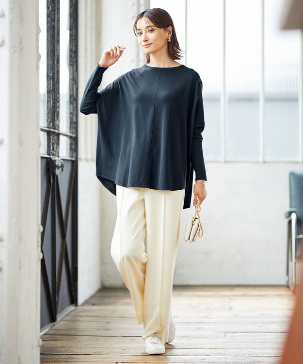 ICB 【洗える・WEB限定カラーあり】 ヴィスコースワイド プルオーバー パイングリーン系