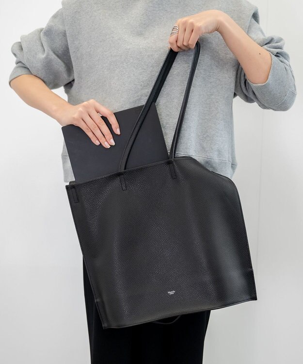 blancle シュリンクレザー ガゼット2wayトートバッグ BLACK