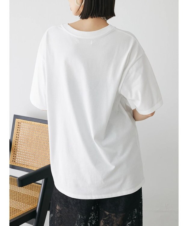 Green Parks レトロフラワーロゴ入りプリントＴシャツ Off White
