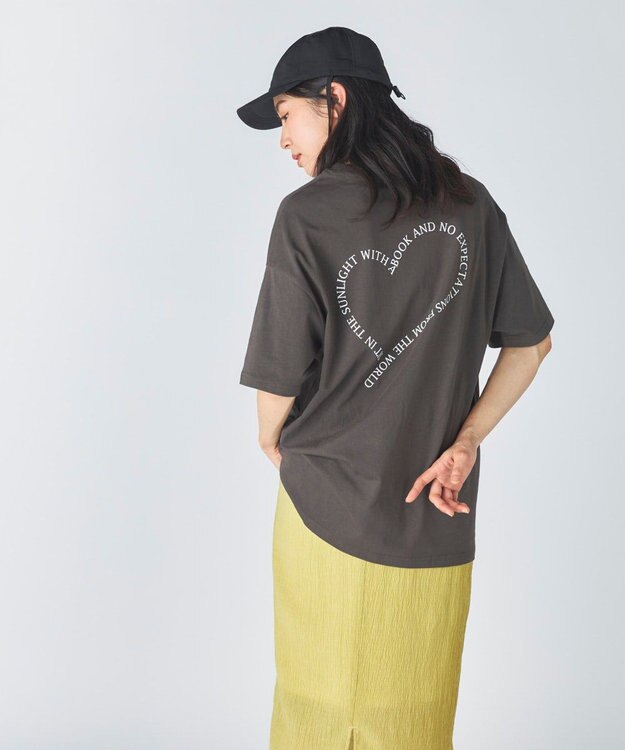OP／FILA 【Ocean Pacific】タイポグラフィバックプリントTシャツ チャコールグレー