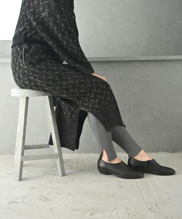 AND WOOL 〈高品質ウール〉〈洗えるニット〉〈暖かい着心地〉ウールレギンス グレー