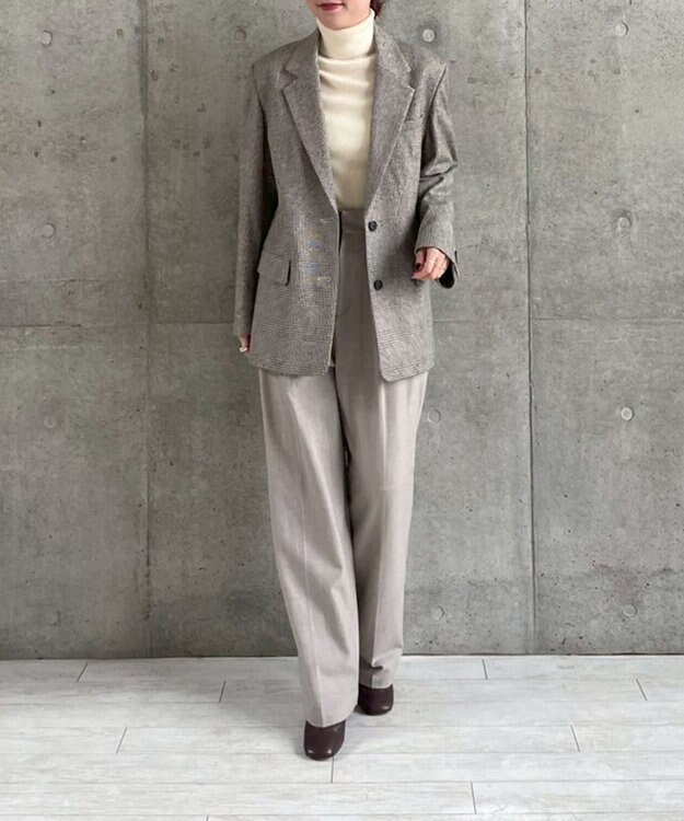 #Newans 【LEE掲載アイテム】オーバーサイズテーラードジャケット ベージュチェック