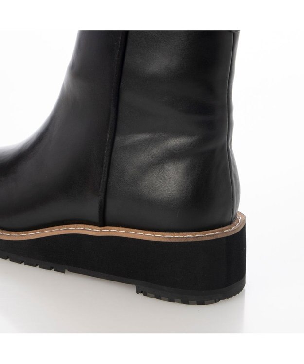 MODE ET JACOMO <carino>【レイン・スノー対応】ウエッジヒールショートブーツ ブラック