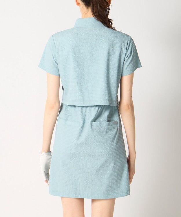 FILA GOLF／marie claire 【marie claire SPORT】 シアサッカーワンピース グレー