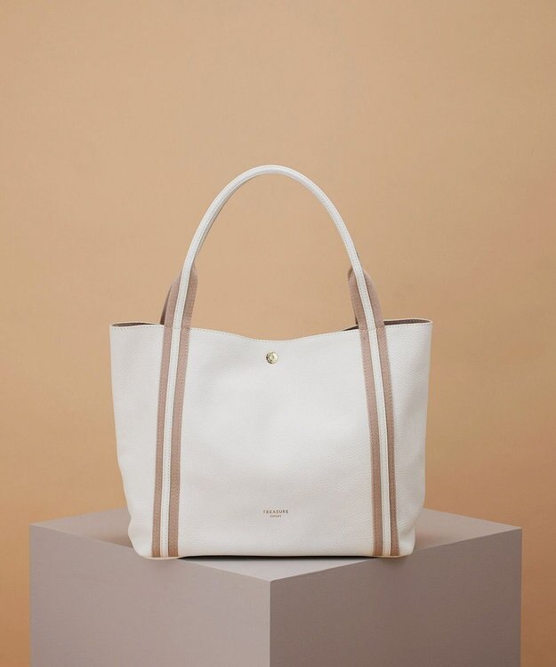 TOPKAPI 【TREASURE TOPKAPI】ソフトシュリンク テープコンビ A4 トート バッグ ホワイト
