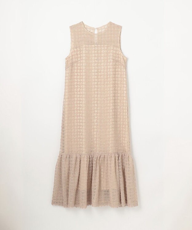 GRACE CONTINENTAL チュールチェックワンピース ベージュ