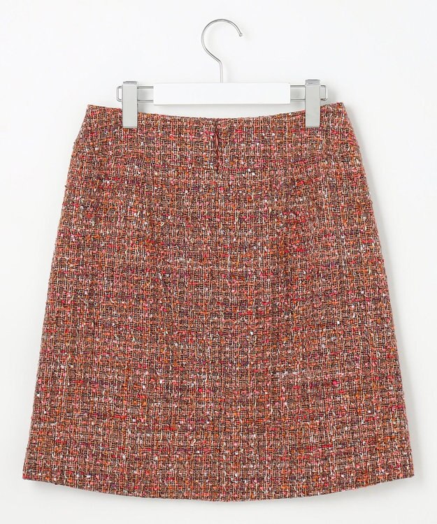 自由区 ラメノットファンシーツイード スカート オレンジ系