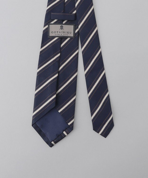 GOTAIRIKU GOTAIRIKU別注【日本製】シルク ネクタイ_ストライプ ネイビー系1